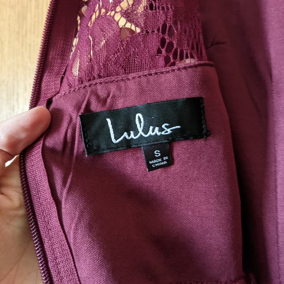 Lulu's Burgundy All Lace Dress - Picture 3 of 5